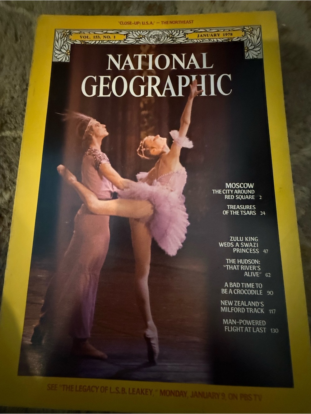 National Geographic Magazine - January 1978 with Moscow Ballet Cover